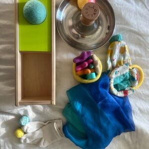 Lovevery Montessori toy bundle- hide and seek box, etc.
